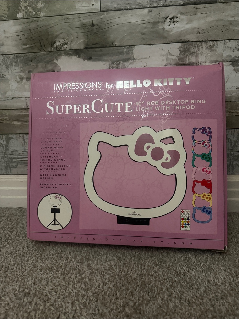 IMPRESSIONS FOR HELLO KITTY super cute 10" rgb desktop ring light with tripod